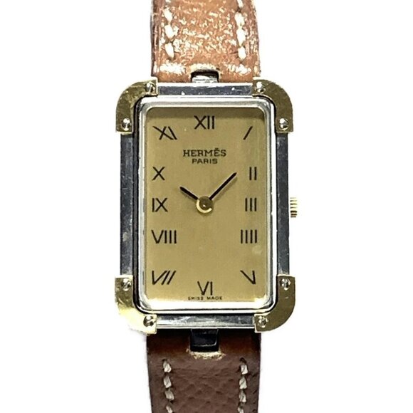 HERMES Croisiere CR1.240 9***** Brown Women's Wrist Watch